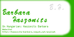 barbara haszonits business card
